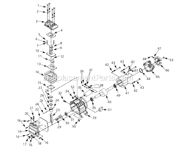 Page B Diagram and Parts List for HL421500 2007 Campbell Hausfeld Compressor